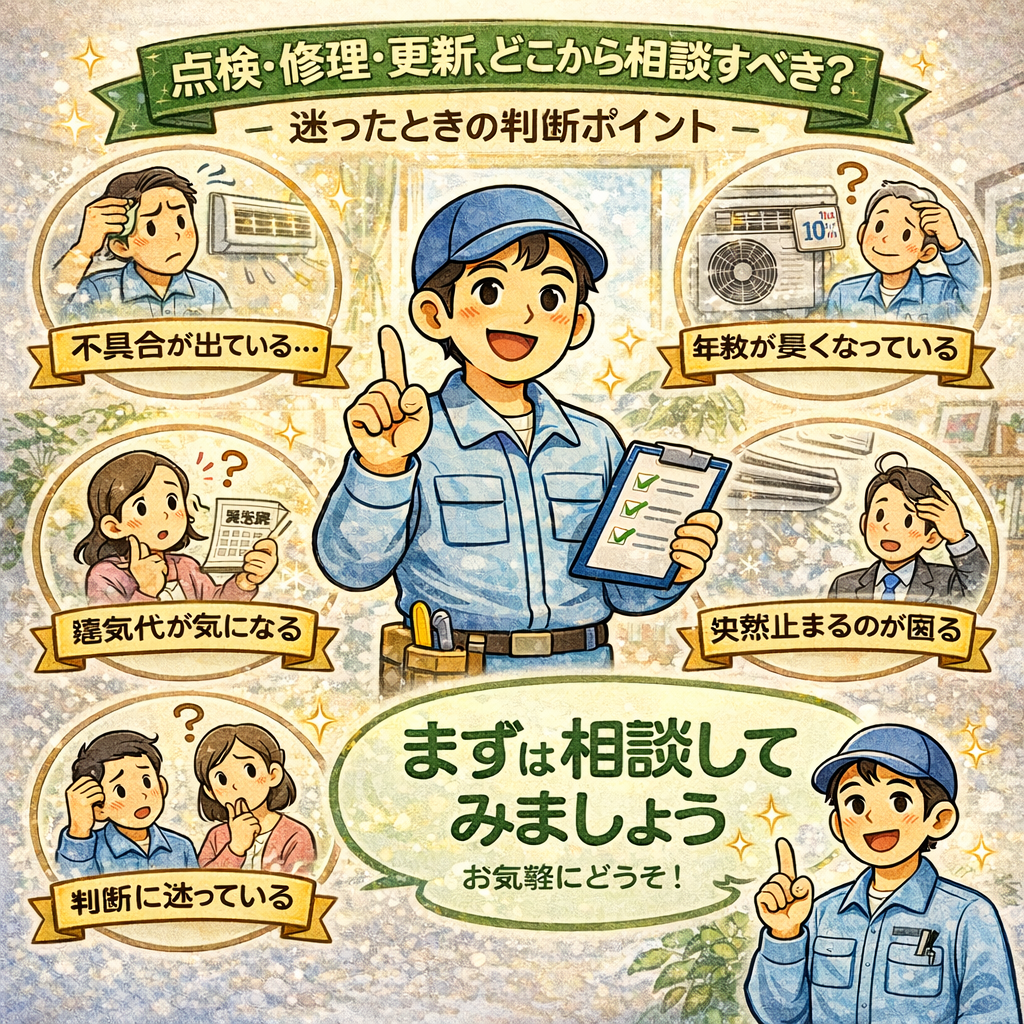 点検・修理・更新、どこから相談すべき？