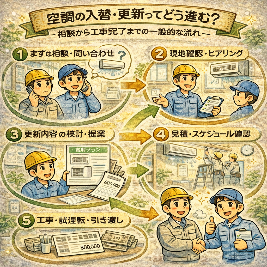 空調の入替・更新ってどう進む？