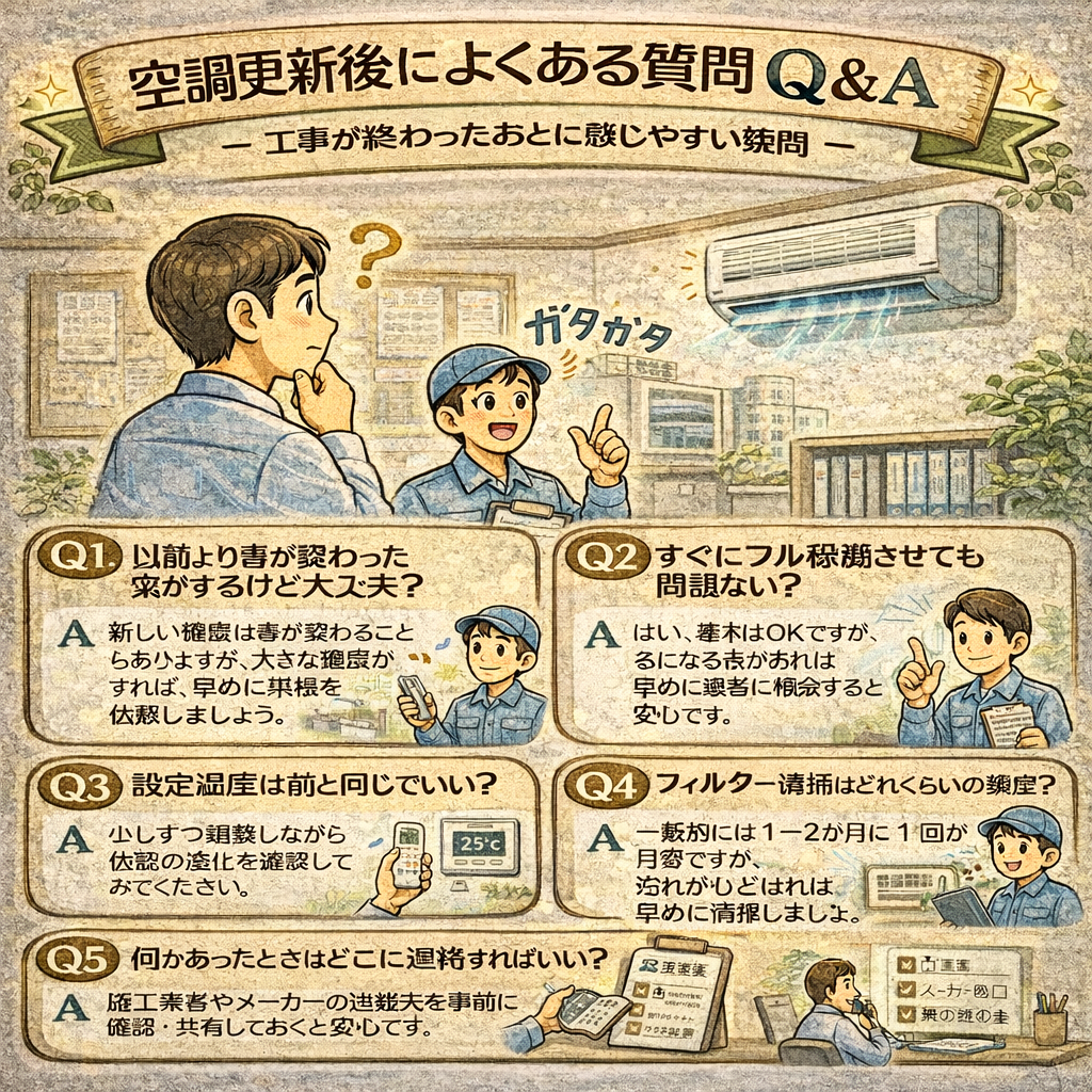 空調更新後によくある質問Q&A