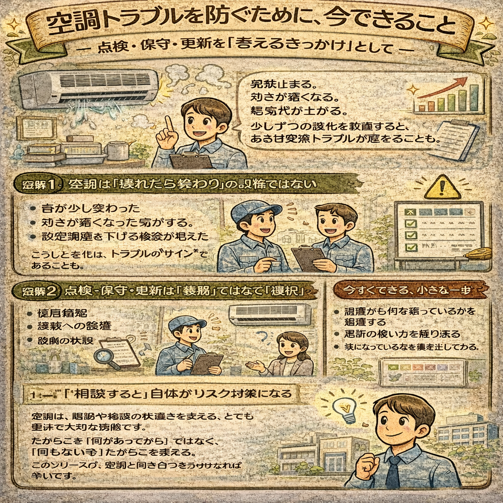 空調トラブルを防ぐために、今できること