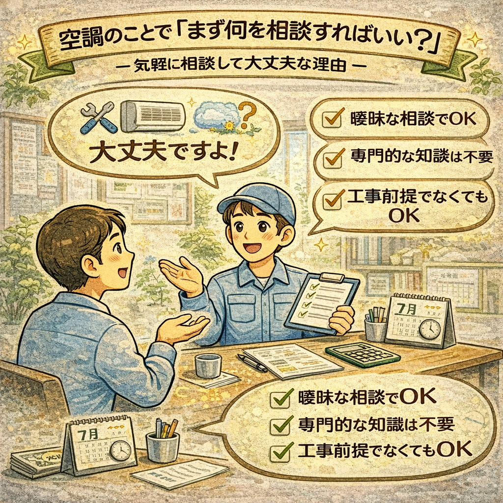空調のことで「まず何を相談すればいい？」