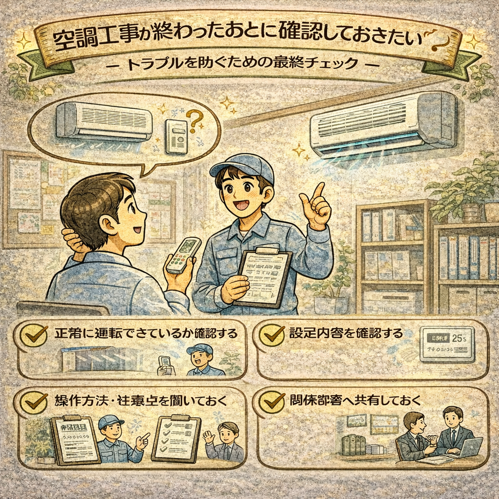 空調工事が終わったあとに確認しておきたいポイント